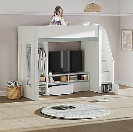 Gaia High Sleeper Bed in White